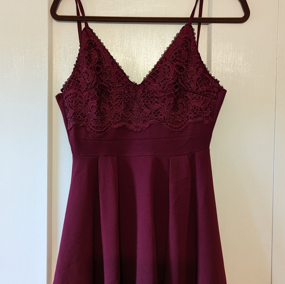 Maroon Formal Skater Dress